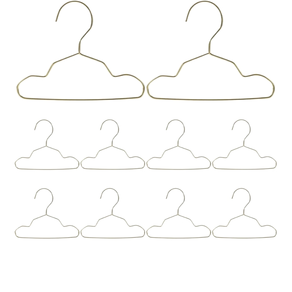 NWT - Golden Hangers For Pet Or Doll Clothes - 1 Pack Of 10